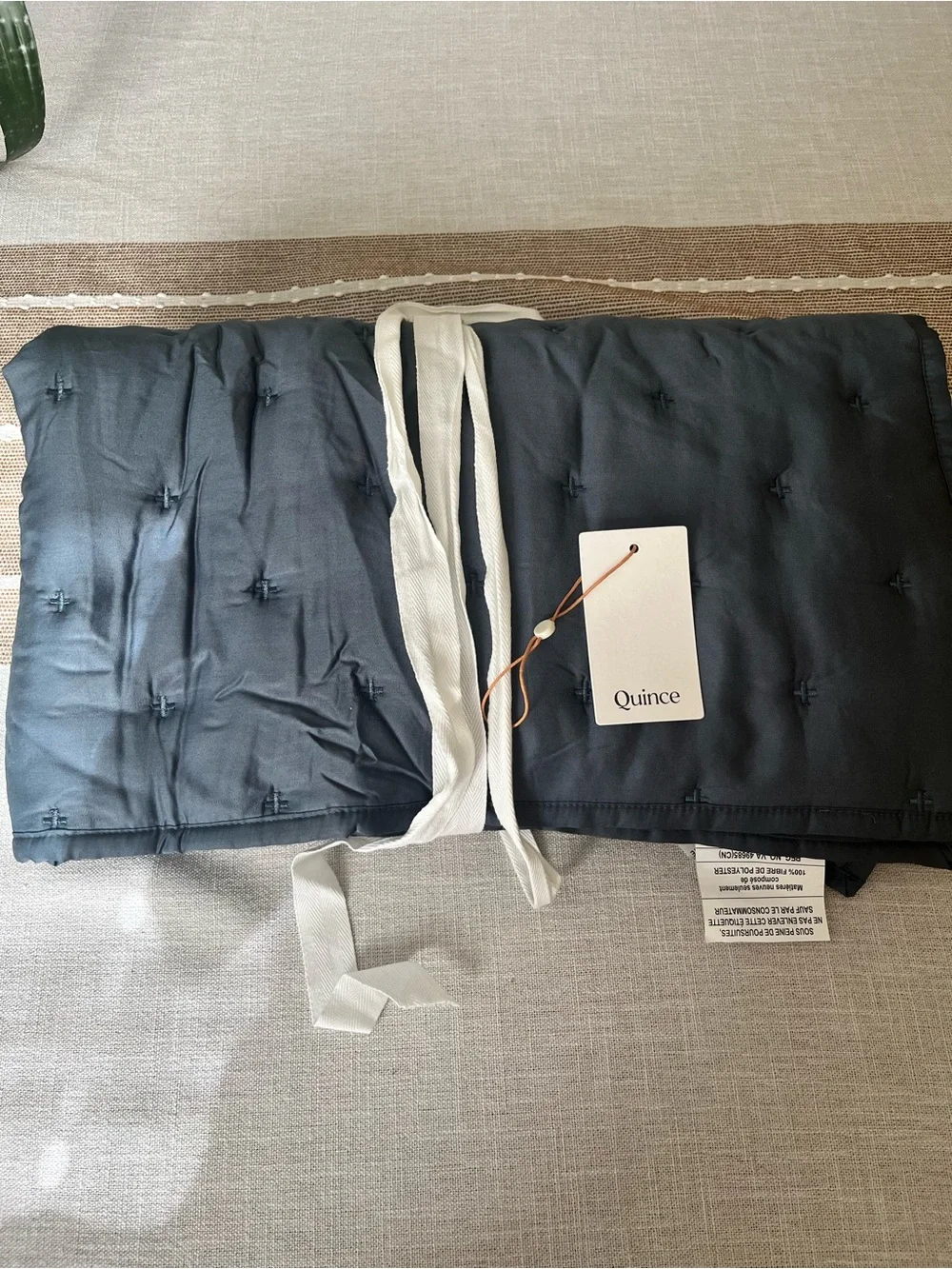 NWT Quince Quilted Nightfall Blue King Sham Set